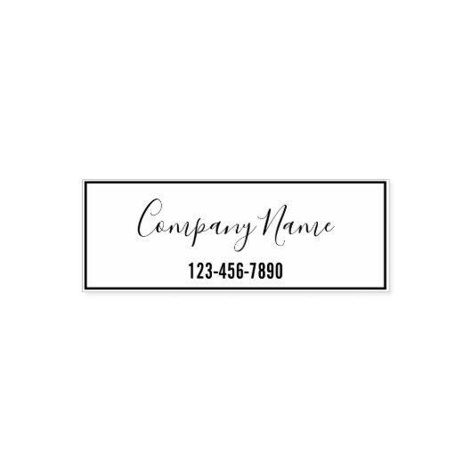 Bedrijfsnaam Script en telefoonnummer Sjabloon Zelfinktende Stempel (Design)