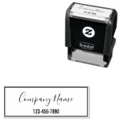 Bedrijfsnaam Script en telefoonnummer Sjabloon Zelfinktende Stempel (In situ)