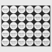 Bedrijfsnaam & Slogan/andere tekst | Zwart & Wit Cadeaupapier (Vlak)