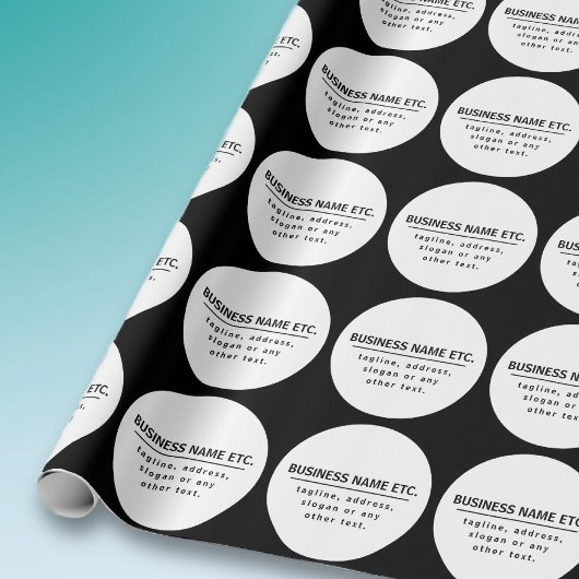 Bedrijfsnaam & Slogan/andere tekst | Zwart & Wit Cadeaupapier