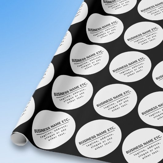 Bedrijfsnaam & Slogan/andere tekst | Zwart & Wit Cadeaupapier