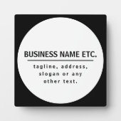 Bedrijfsnaam & Slogan/andere tekst | Zwart-wit Fotoplaat (Voorkant)