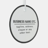 Bedrijfsnaam & Slogan/andere tekst | Zwart-wit Glas Ornament (Voorkant Rechts)