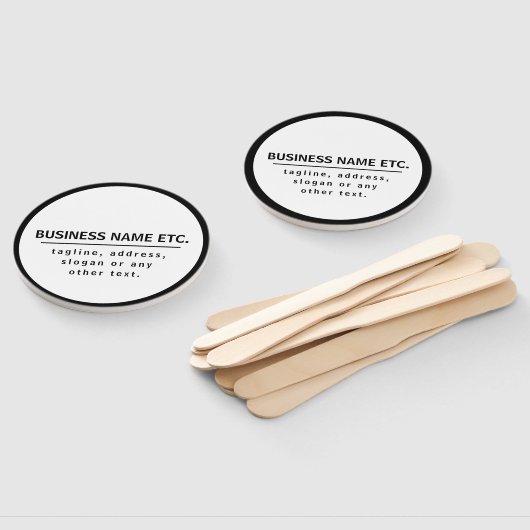 Bedrijfsnaam & Slogan/andere tekst | Zwart-wit Handwaaier (Niet-gemonteerd)