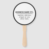 Bedrijfsnaam & Slogan/andere tekst | Zwart-wit Handwaaier (Voorkant)