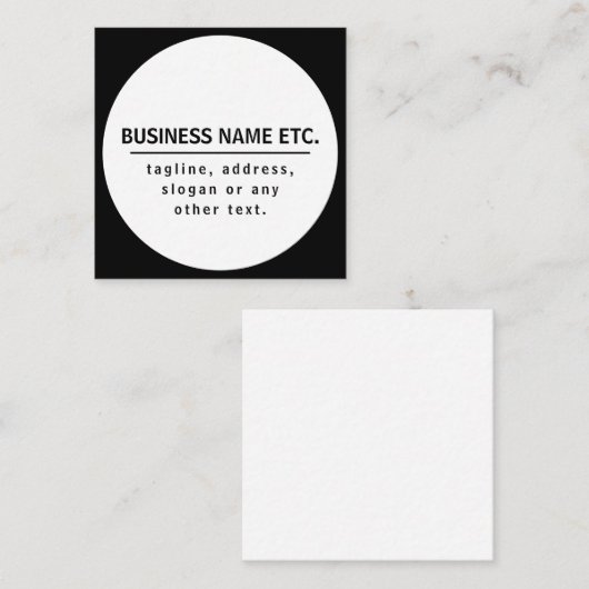 Bedrijfsnaam & Slogan/andere tekst | Zwart-wit Informatiekaartje (Voorkant / Achterkant)