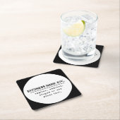 Bedrijfsnaam & Slogan/andere tekst | Zwart-wit Kartonnen Onderzetters (Insitu)