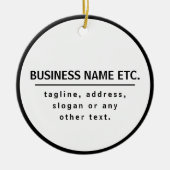 Bedrijfsnaam & Slogan/andere tekst | Zwart-wit Keramisch Ornament (Voorkant)