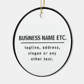 Bedrijfsnaam & Slogan/andere tekst | Zwart-wit Keramisch Ornament (Links)