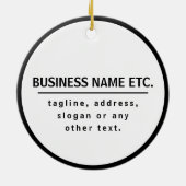 Bedrijfsnaam & Slogan/andere tekst | Zwart-wit Keramisch Ornament (Achterkant)