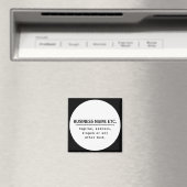 Bedrijfsnaam & Slogan/andere tekst | Zwart-wit Magneet (Insitu (Vaatwasser))