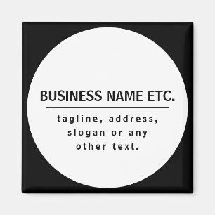 Bedrijfsnaam & Slogan/andere tekst Zwart-wit Magneet