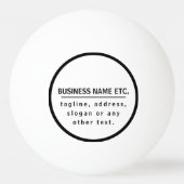 Bedrijfsnaam & Slogan/andere tekst | Zwart-wit Pingpongbal (Achterkant)