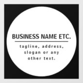 Bedrijfsnaam & Slogan/andere tekst | Zwart-wit Raamsticker (Vel)