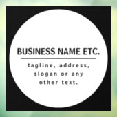 Bedrijfsnaam & Slogan/andere tekst | Zwart-wit Raamsticker (Vel 3)