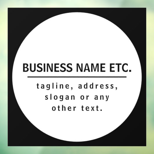 Bedrijfsnaam & Slogan/andere tekst | Zwart-wit Raamsticker (Vel 3)