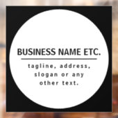 Bedrijfsnaam & Slogan/andere tekst | Zwart-wit Raamsticker (Vel 2)