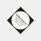 Bedrijfsnaam & Slogan/andere tekst | Zwart-wit Servet (Hoek)