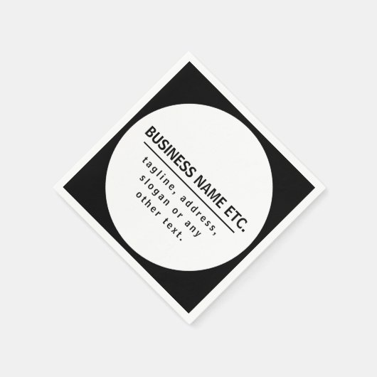 Bedrijfsnaam & Slogan/andere tekst | Zwart-wit Servet (Hoek)