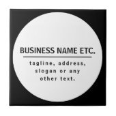 Bedrijfsnaam & Slogan/andere tekst | Zwart-wit Tegeltje (Voorkant)