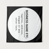 Bedrijfsnaam & Slogan/andere tekst | Zwart-wit Wandkleed (Voorkant (horizontaal))