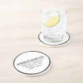 Bedrijfsnaam & Slogan/andere tekst | Zwart-wit Zandsteen Onderzetter (Zijkant)