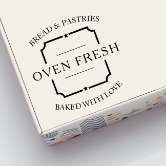 bedrijfsnaam Slogan Bakery Zelfinktende Stempel