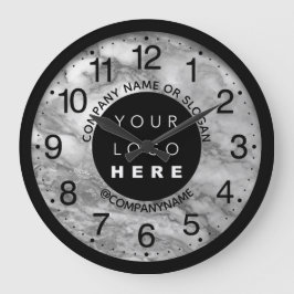 Bedrijfsnaam Slogan Silver Gray Marmer Grote Klok