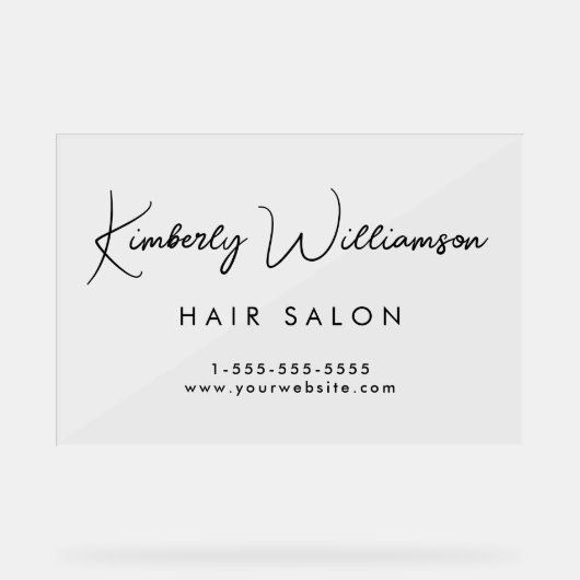 Bedrijfsnaam Stijlvol handtekeningscript Acryl Bord (Voorkant)