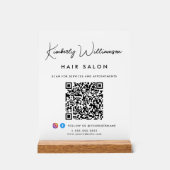 Bedrijfsnaam Stijlvolle Handtekening Script QR Cod Acryl Bord (Voorkant)