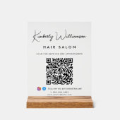 Bedrijfsnaam Stijlvolle Handtekening Script QR Cod Acryl Bord (Voorkant)