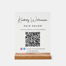 Bedrijfsnaam Stijlvolle Handtekening Script QR Cod Acryl Bord