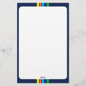 Bedrijfsnaam Tagline Modern Stripes Blauw Briefpapier (Achterkant)