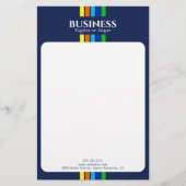 Bedrijfsnaam Tagline Modern Stripes Blauw Briefpapier (Voorkant)