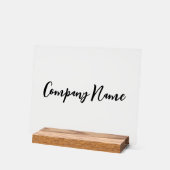 Bedrijfsnaam Tekst Sjabloon Acryl Bord (Hoek)