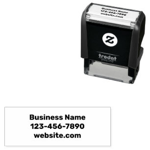 Bedrijfsnaam Telefoonnummer en website Sjabloon Zelfinktende Stempel