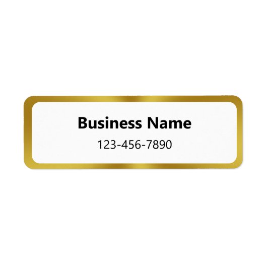 Bedrijfsnaam Telefoonnummer Goud en Wit Etiket (Voorkant)