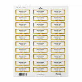 Bedrijfsnaam Telefoonnummer Goud en Wit Etiket (Full Sheet)