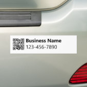 Bedrijfsnaam Telefoonnummer QR Code Zwart-wit Bumpersticker (Op auto)