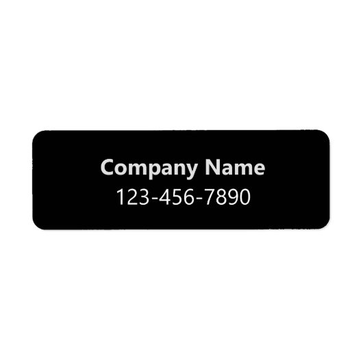 Bedrijfsnaam Telefoonnummer Zwart Wit Product Etiket (Voorkant)