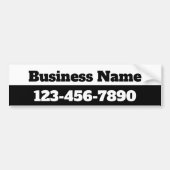 Bedrijfsnaam Telefoonnummer Zwart Wit Sjabloon Bumpersticker (Voorkant)