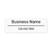 Bedrijfsnaam Telefoonnummer Zwart-wit Tekst Etiket (Voorkant)