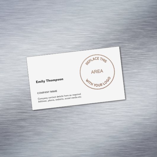 Bedrijfsnaam Uw Logo Wit Magnetisch Visitekaartje (Voorbeeld)