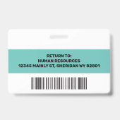 Bedrijfsnaam van de foto-ID van werknemer Badge (Achterkant)