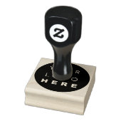 BedrijfsNaam van de Logo enkel brandend Zwart Wit Rubberstempel (Stempel)