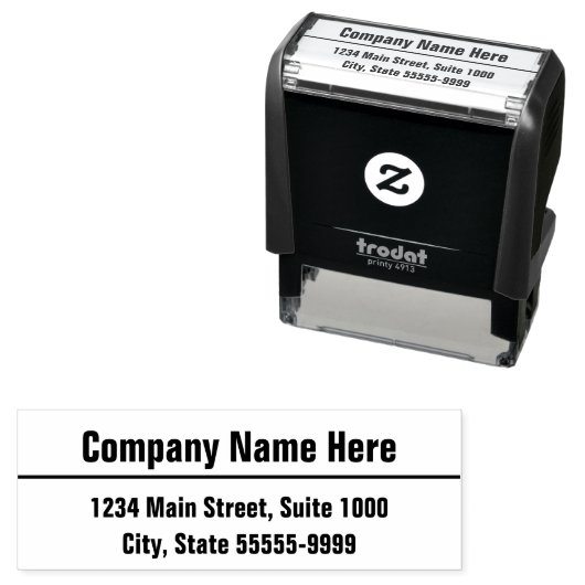 Bedrijfsnaam Vet Lettertype Sjabloon Retouradres Zelfinktende Stempel (In situ)