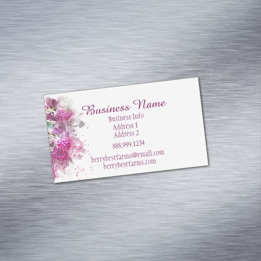 Bedrijfsnaam waterverf Berries Magnetisch Visitekaartje (Voorbeeld)