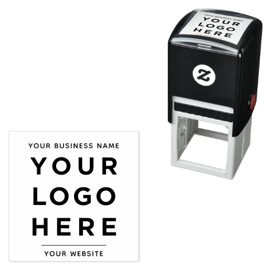 Bedrijfsnaam Website Aangepaste Logo Zelfinktende Stempel (In situ)