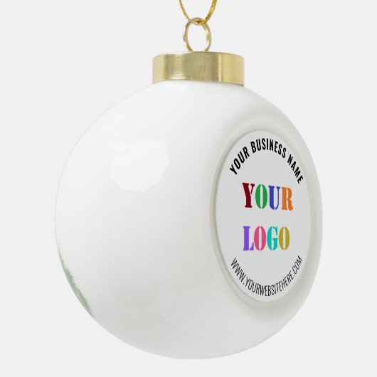 Bedrijfsnaam Website kerstversiering cadeautje Keramische Bal Ornament (Links)