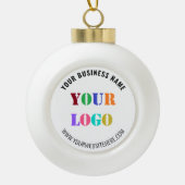 Bedrijfsnaam Website kerstversiering cadeautje Keramische Bal Ornament (Voorkant)